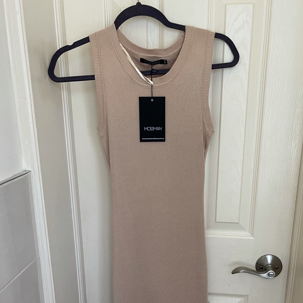 Mossman ribbed knit tank dress